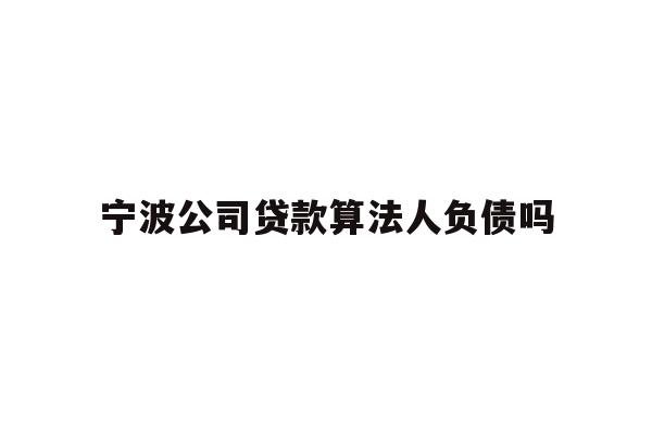 宁波公司贷款算法人负债吗