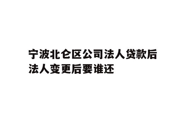 宁波北仑区公司法人贷款后法人变更后要谁还