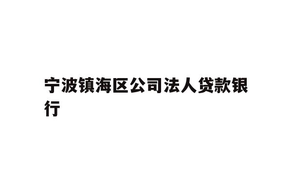宁波镇海区公司法人贷款银行