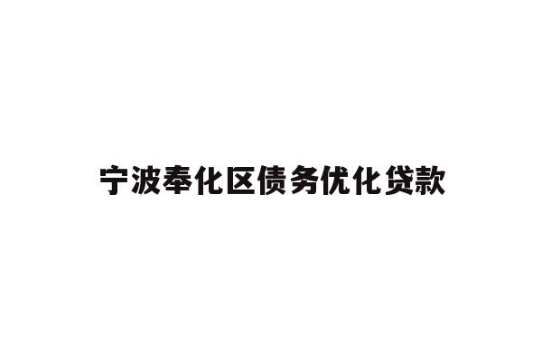 宁波奉化区债务优化贷款