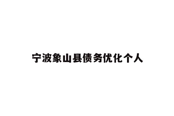 宁波象山县债务优化个人