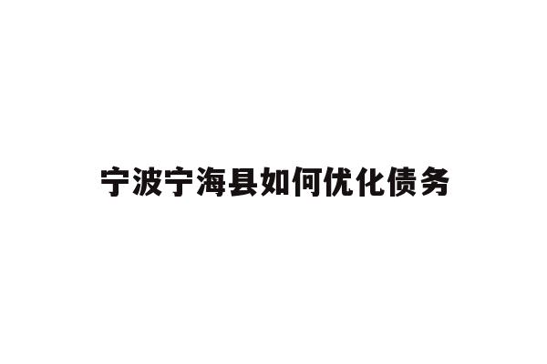 宁波宁海县如何优化债务