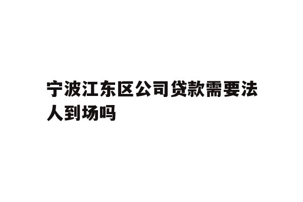 宁波江东区公司贷款需要法人到场吗