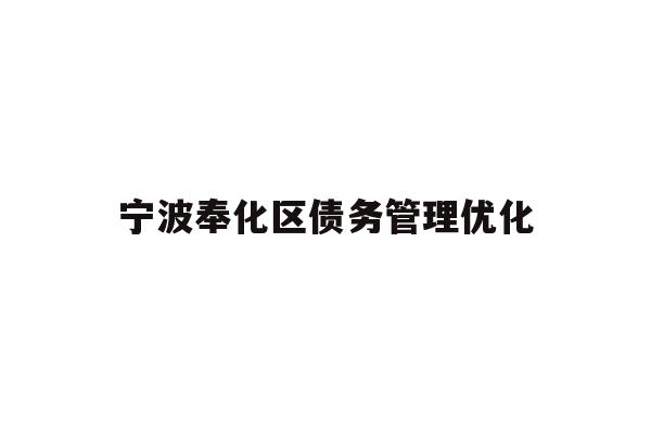 详细阅读:宁波奉化区债务管理优化 宁波奉化区债务管理优化
