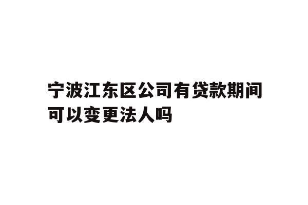详细阅读:宁波江东区公司有贷款期间可以变更法人吗 宁波江东区公司有贷款期间可以变更法人吗