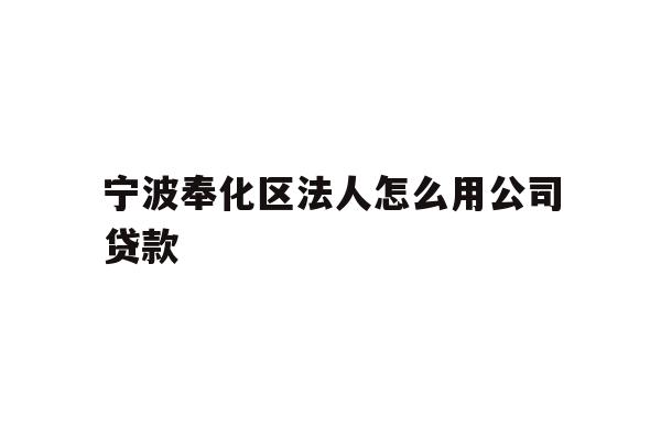 详细阅读:宁波奉化区法人怎么用公司贷款 宁波奉化区法人怎么用公司贷款