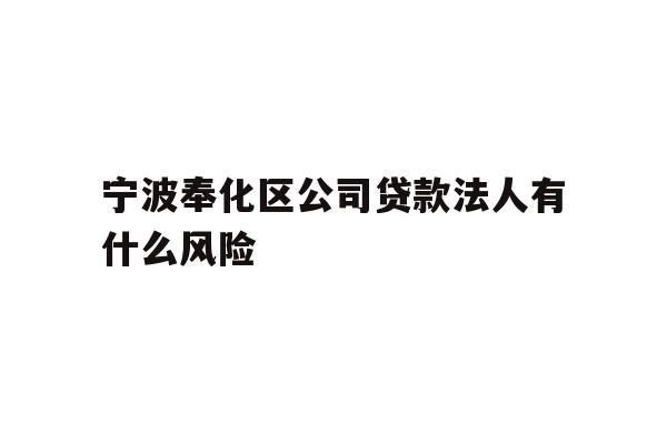详细阅读:宁波奉化区公司贷款法人有什么风险 宁波奉化区公司贷款法人有什么风险