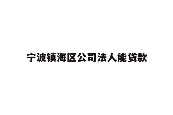 详细阅读:宁波镇海区公司法人能贷款 宁波镇海区公司法人能贷款