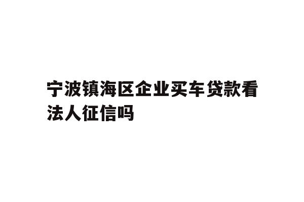 详细阅读:宁波镇海区企业买车贷款看法人征信吗 宁波镇海区企业买车贷款看法人征信吗