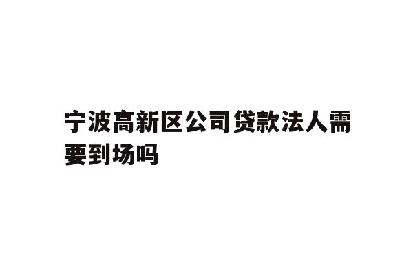 详细阅读:宁波高新区公司贷款法人需要到场吗 宁波高新区公司贷款法人需要到场吗