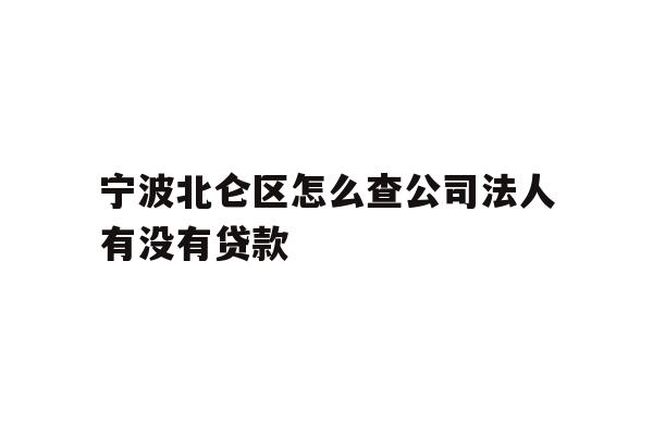 详细阅读:宁波北仑区怎么查公司法人有没有贷款 宁波北仑区怎么查公司法人有没有贷款