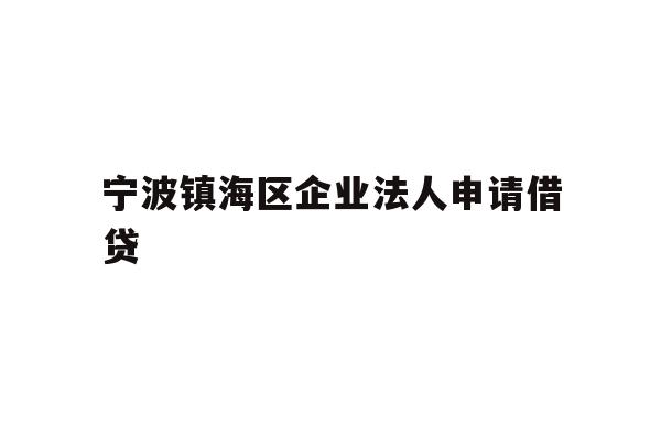详细阅读:宁波镇海区企业法人申请借贷 宁波镇海区企业法人申请借贷