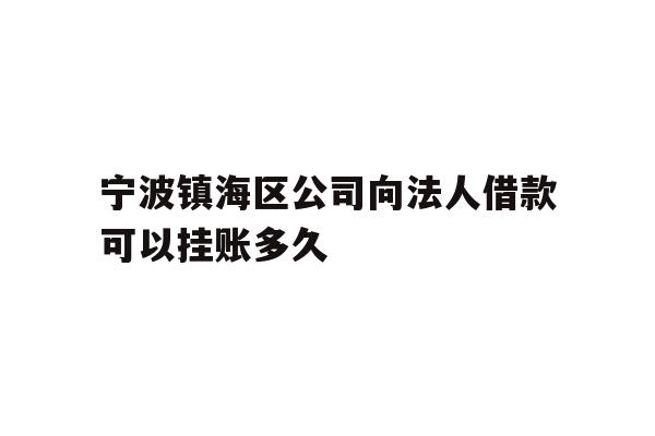 详细阅读:宁波镇海区公司向法人借款可以挂账多久 宁波镇海区公司向法人借款可以挂账多久
