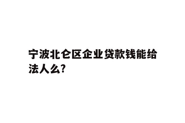 详细阅读:宁波北仑区企业贷款钱能给法人么? 宁波北仑区企业贷款钱能给法人么?