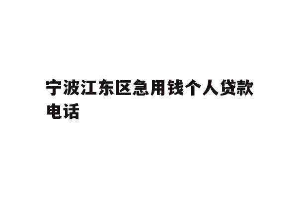 详细阅读:宁波江东区急用钱个人贷款电话 宁波江东区急用钱个人贷款电话