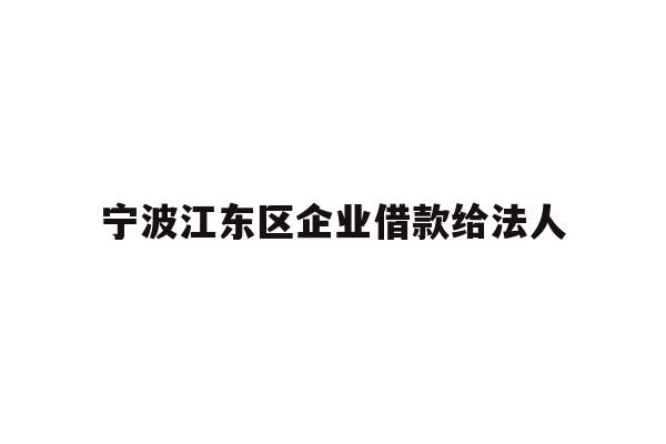 详细阅读:宁波江东区企业借款给法人 宁波江东区企业借款给法人