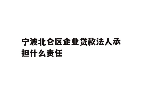 详细阅读:宁波北仑区企业贷款法人承担什么责任 宁波北仑区企业贷款法人承担什么责任