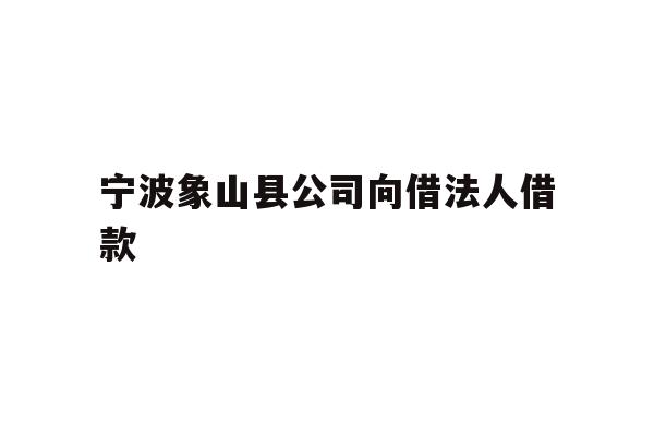 详细阅读:宁波象山县公司向借法人借款 宁波象山县公司向借法人借款