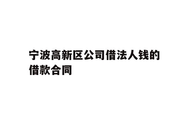 详细阅读:宁波高新区公司借法人钱的借款合同 宁波高新区公司借法人钱的借款合同