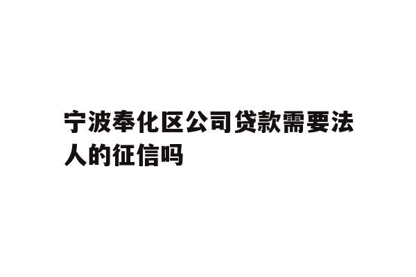 详细阅读:宁波奉化区公司贷款需要法人的征信吗 宁波奉化区公司贷款需要法人的征信吗
