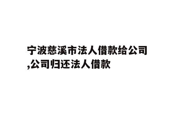 宁波慈溪市法人借款给公司,公司归还法人借款
