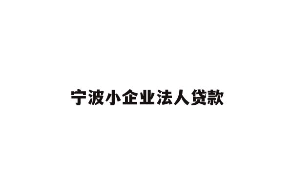 宁波小企业法人贷款