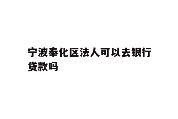宁波奉化区法人可以去银行贷款吗