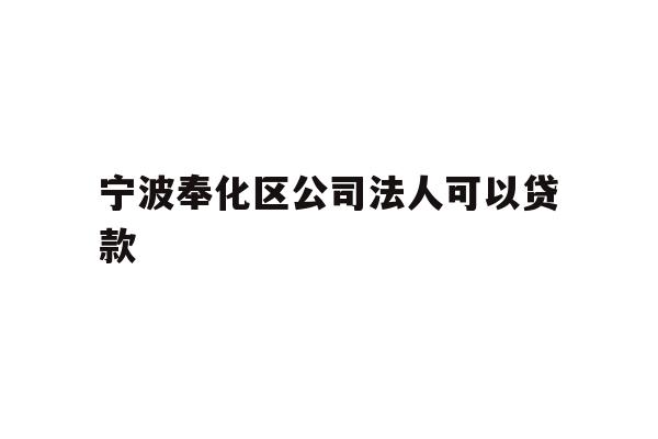 宁波奉化区公司法人可以贷款