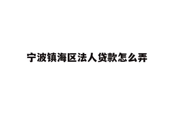 宁波镇海区法人贷款怎么弄