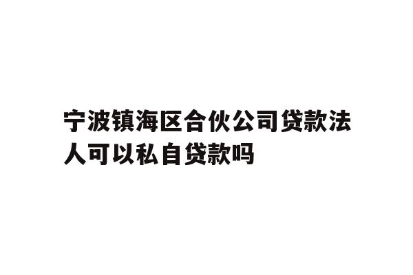 宁波镇海区合伙公司贷款法人可以私自贷款吗