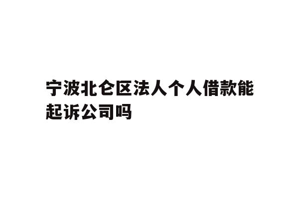 宁波北仑区法人个人借款能起诉公司吗