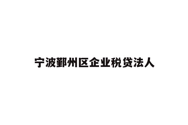 宁波鄞州区企业税贷法人