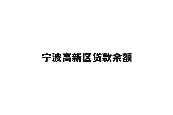 宁波高新区贷款余额