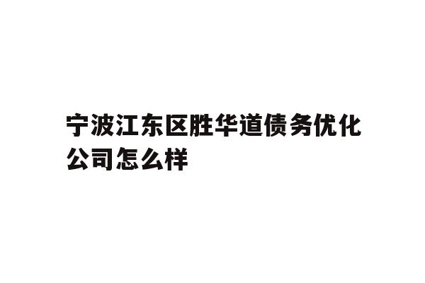 宁波江东区胜华道债务优化公司怎么样