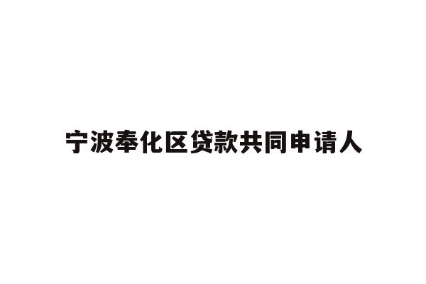 详细阅读:宁波奉化区贷款共同申请人 宁波奉化区贷款共同申请人