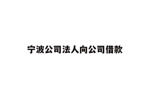 详细阅读:宁波公司法人向公司借款 宁波公司法人向公司借款