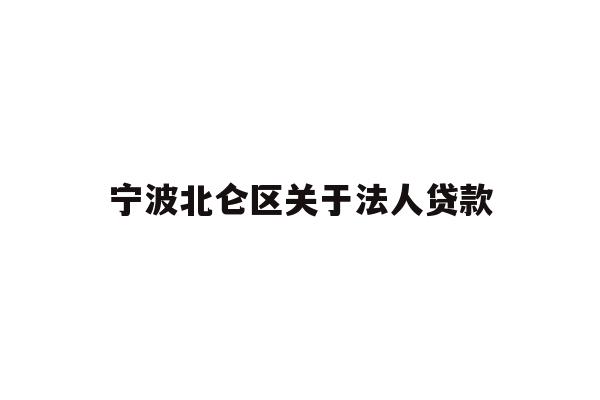 宁波北仑区关于法人贷款