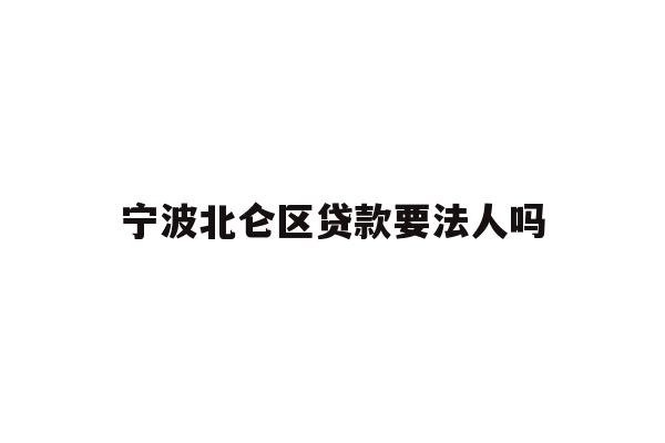 宁波北仑区贷款要法人吗