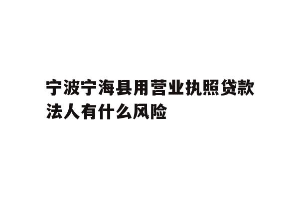 宁波宁海县用营业执照贷款法人有什么风险