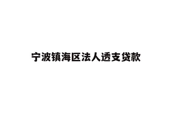 宁波镇海区法人透支贷款