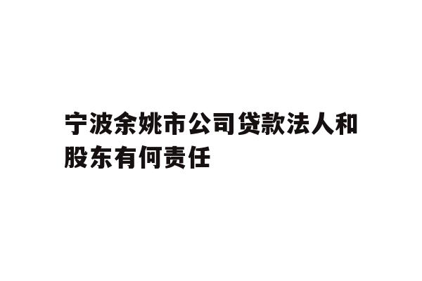 宁波余姚市公司贷款法人和股东有何责任