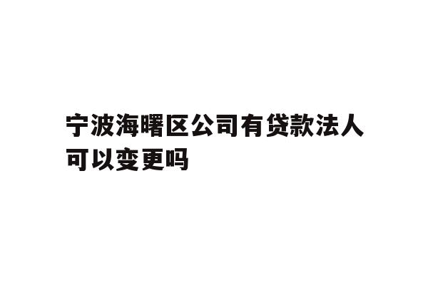 宁波海曙区公司有贷款法人可以变更吗