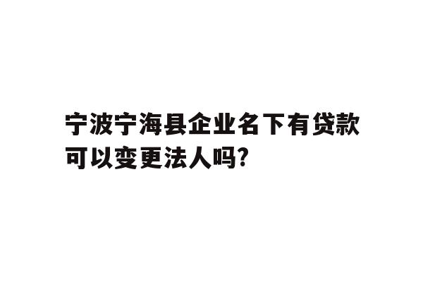 宁波宁海县企业名下有贷款可以变更法人吗?