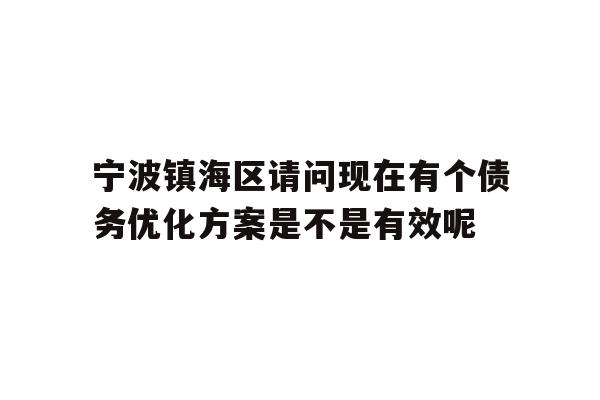 宁波镇海区请问现在有个债务优化方案是不是有效呢