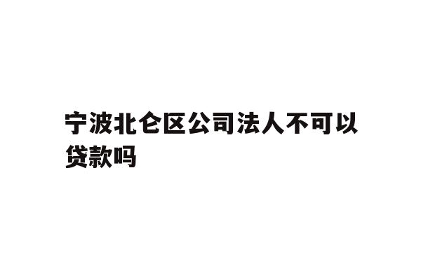 详细阅读:宁波北仑区公司法人不可以贷款吗 宁波北仑区公司法人不可以贷款吗
