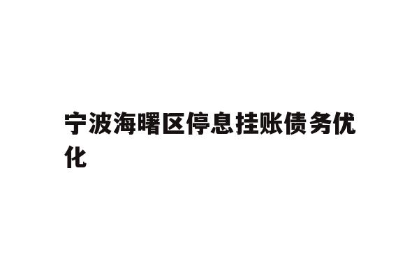 详细阅读:宁波海曙区停息挂账债务优化 宁波海曙区停息挂账债务优化