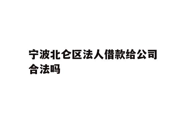 宁波北仑区法人借款给公司合法吗