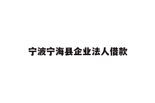 详细阅读:宁波宁海县企业法人借款 宁波宁海县企业法人借款
