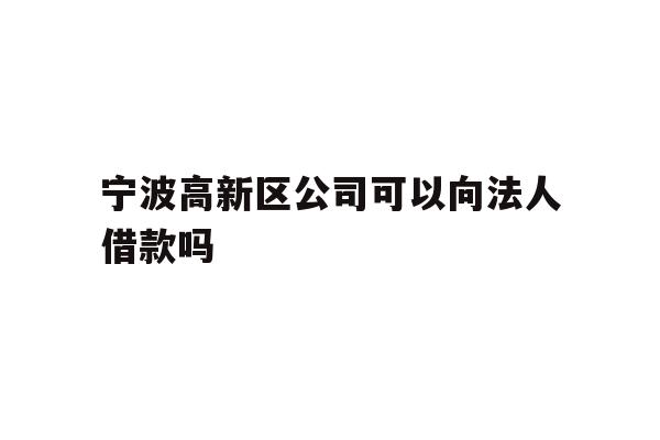 详细阅读:宁波高新区公司可以向法人借款吗 宁波高新区公司可以向法人借款吗
