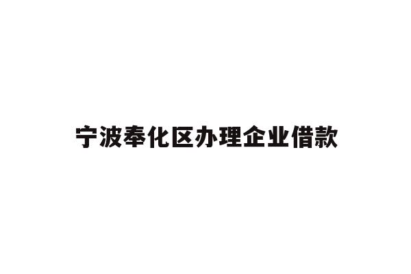 详细阅读:宁波奉化区办理企业借款 宁波奉化区办理企业借款